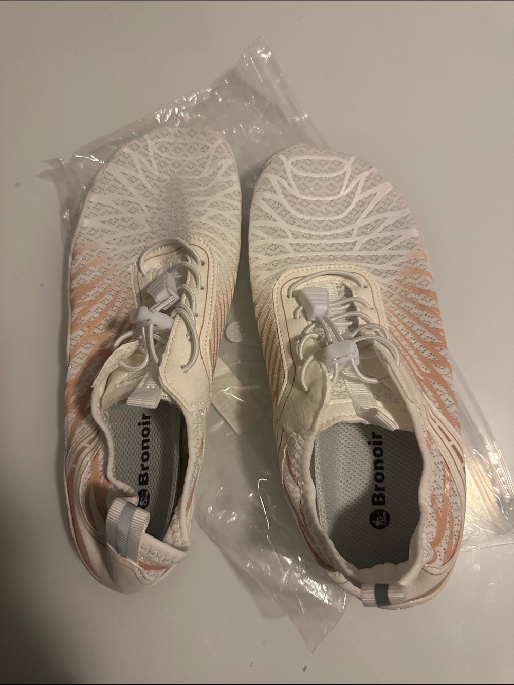 Women’s White & Blush Athletic Sneakers